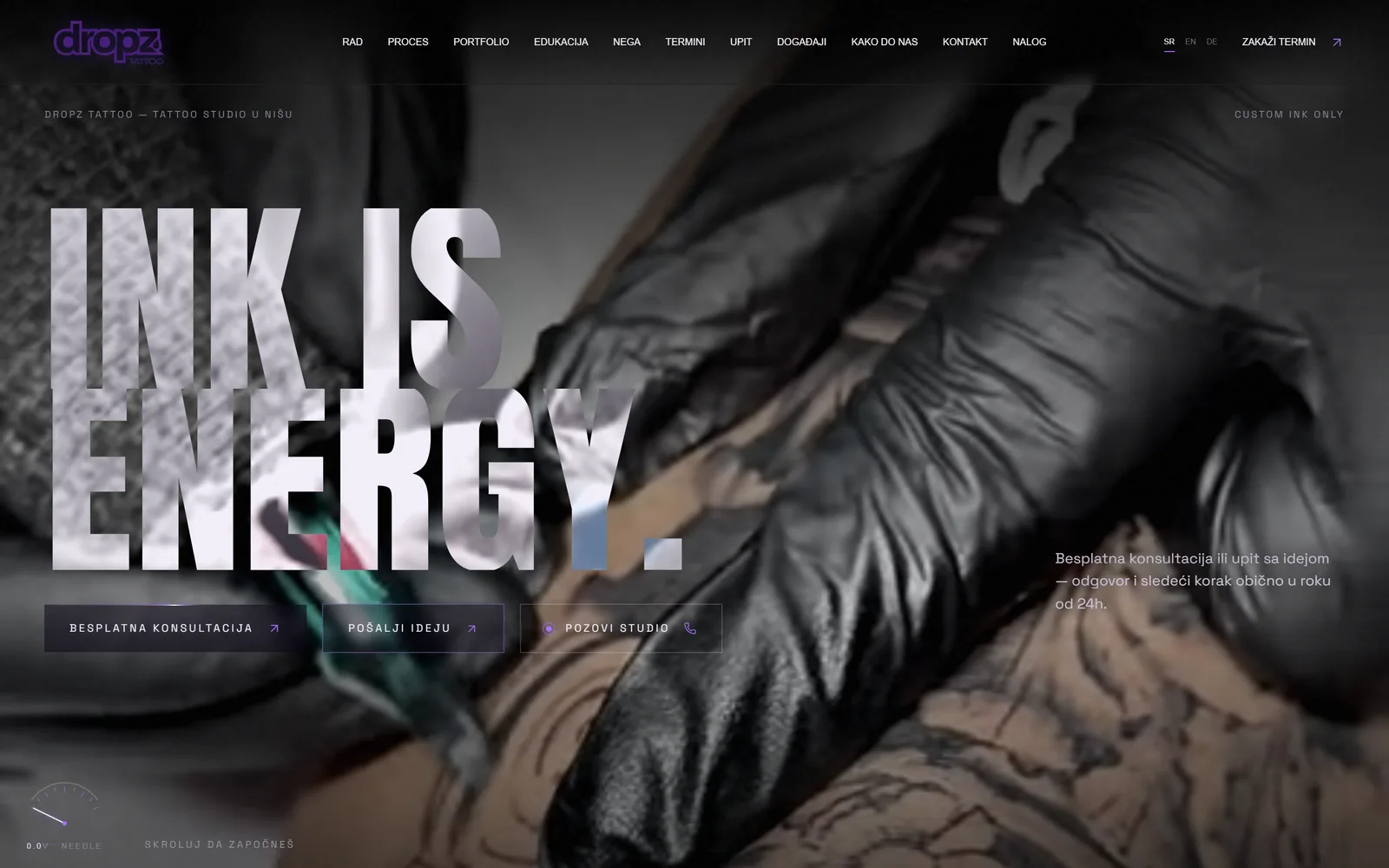 Dropz Tattoo — snimak ekrana